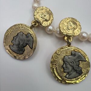 Coin earrings of Greek mythology Ulysses/ Odysseus